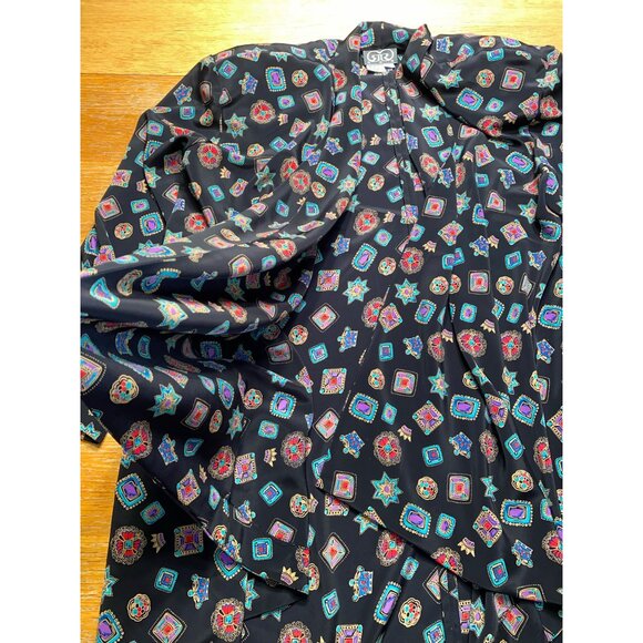 Geometric Print Long Sleeve Blouse Women’s - Picture 3 of 5